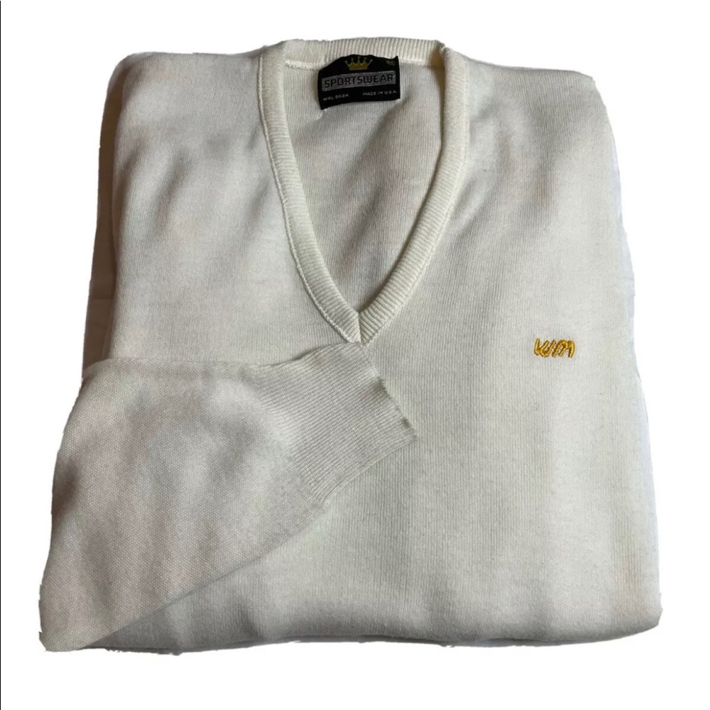 Vintage 50s 60s Sportswear Knit Pullover V-Neck Sweater Mens XL VTG Made In USA